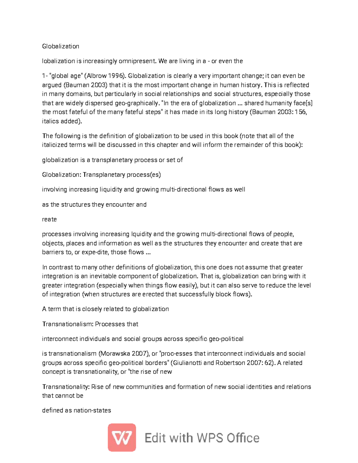 Globalization-WPS Office - Globalization lobalization is increasingly ...