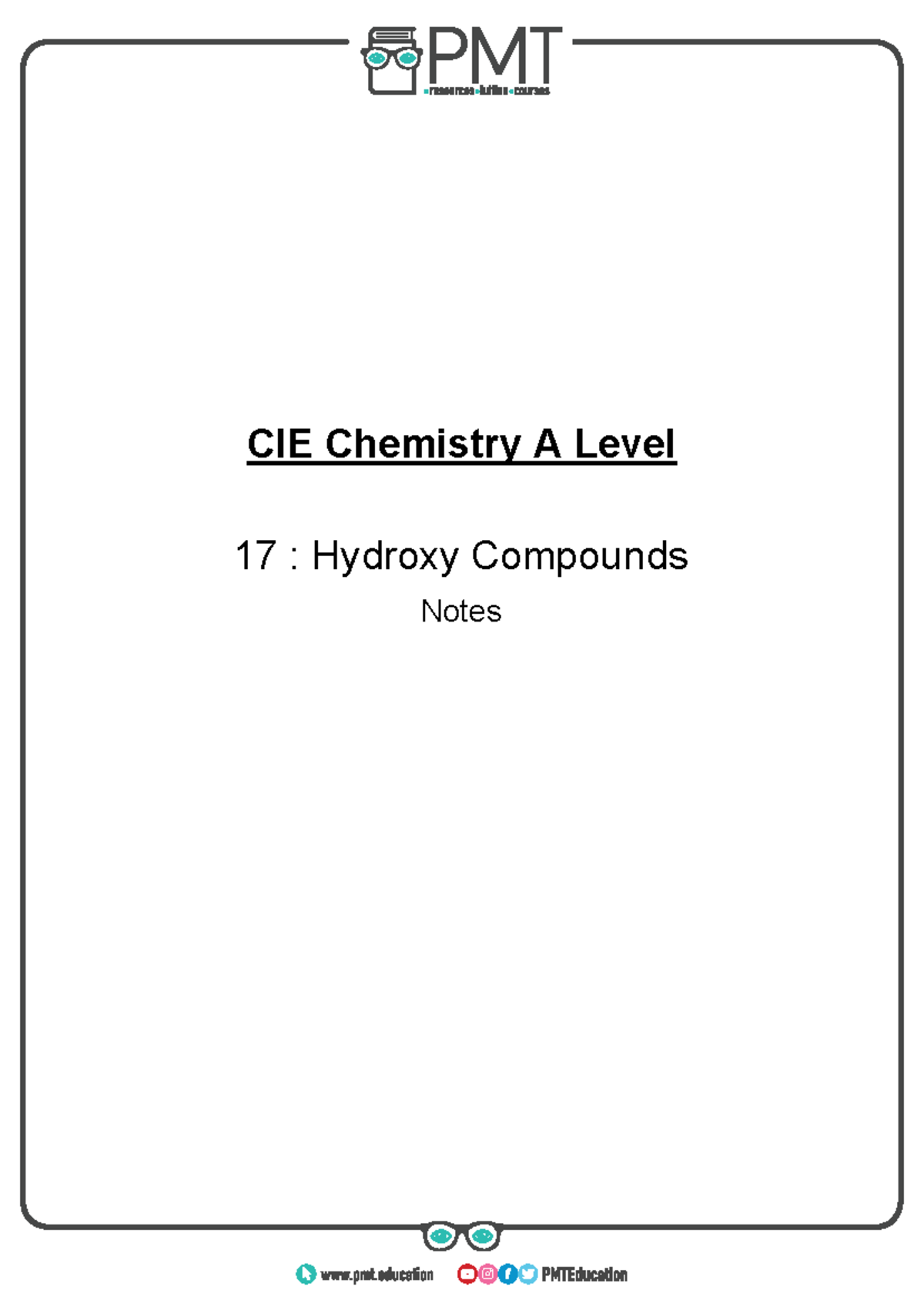 17. Hydroxy Compounds - As Level - CIE Chemistry A Level 17 : Hydroxy ...