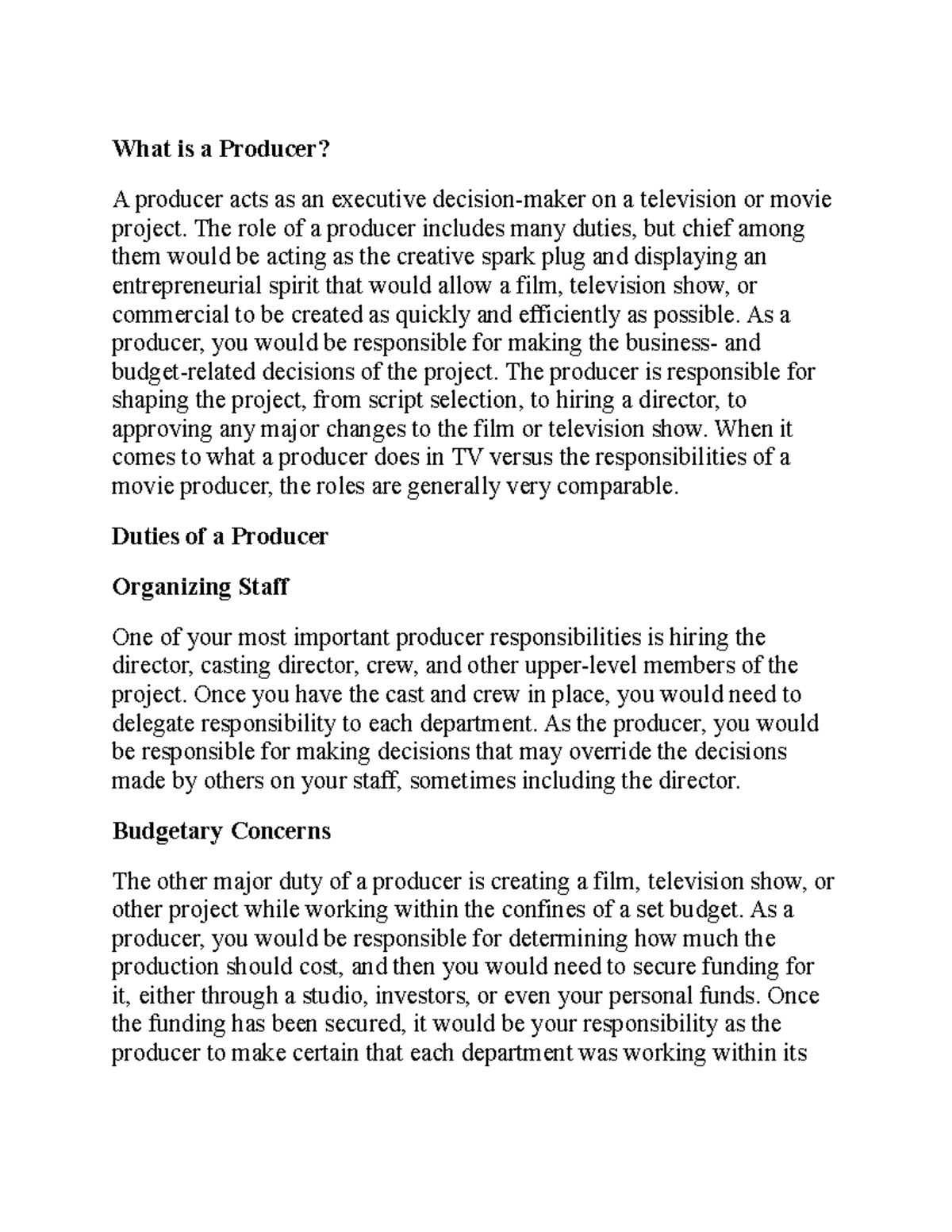 What Is a Producer - it is about like omsim barabida - What is a ...