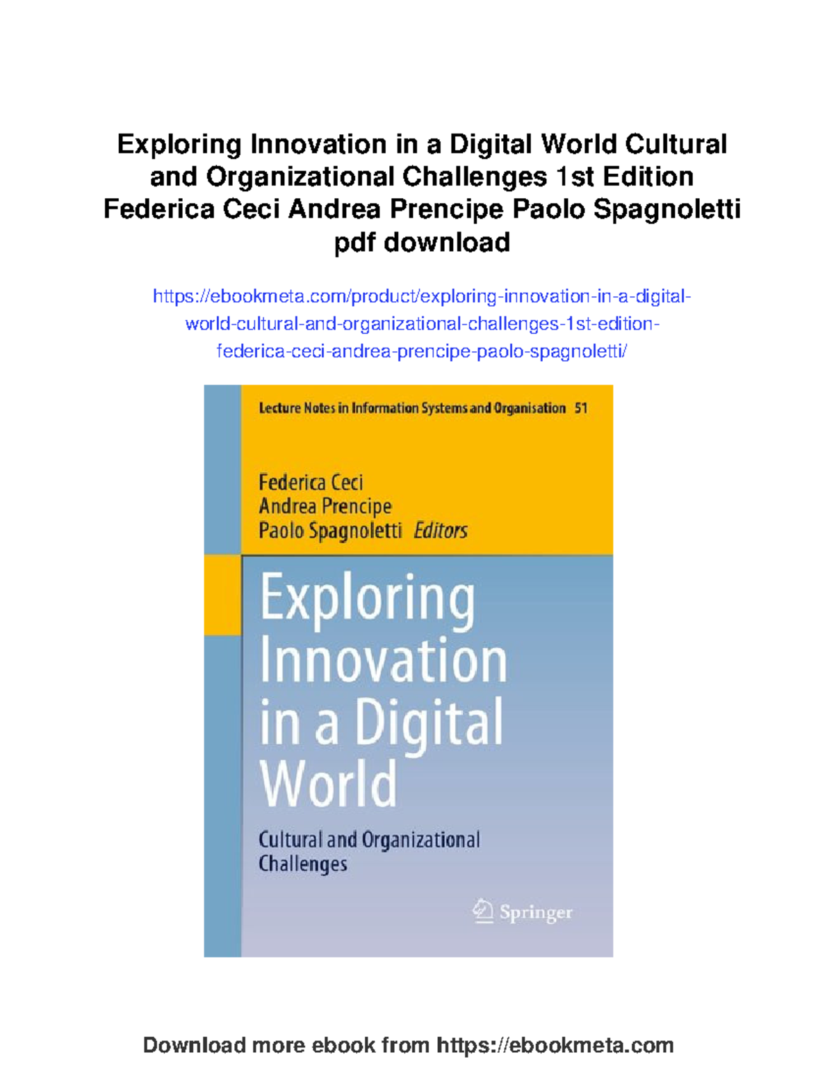Exploring Innovation in a Digital World: Cultural & Org. Challenges ...