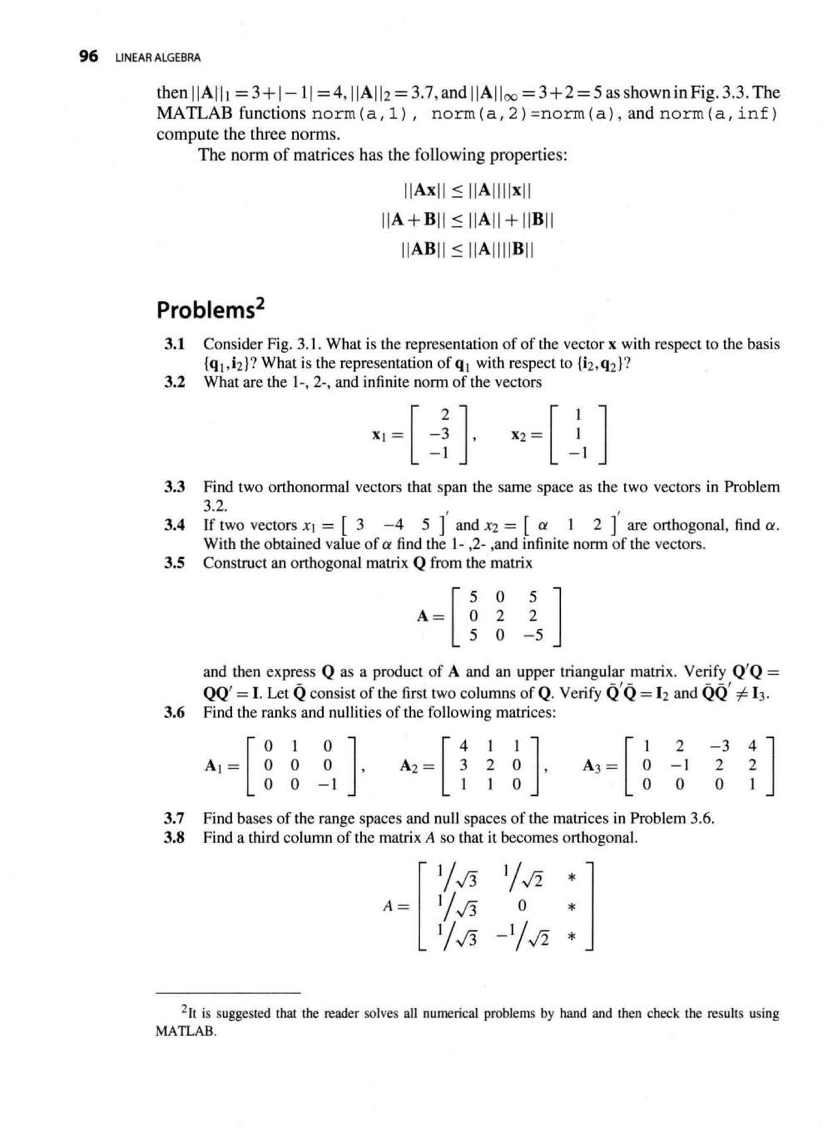 Chapter 3 Problems - Linear Algebra - 96 LINEAR ALGEBRA then in Fig. 3 ...