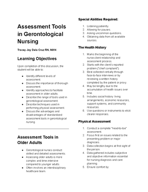 Sample-CGA - The Mental Status Examination - COMPREHENSIVE GERIATRIC ...
