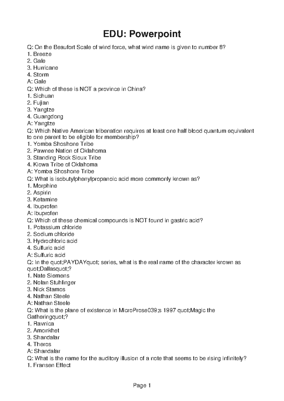 EDU182 Lecture Notes: Quiz Questions & Answers Compilation - Studocu