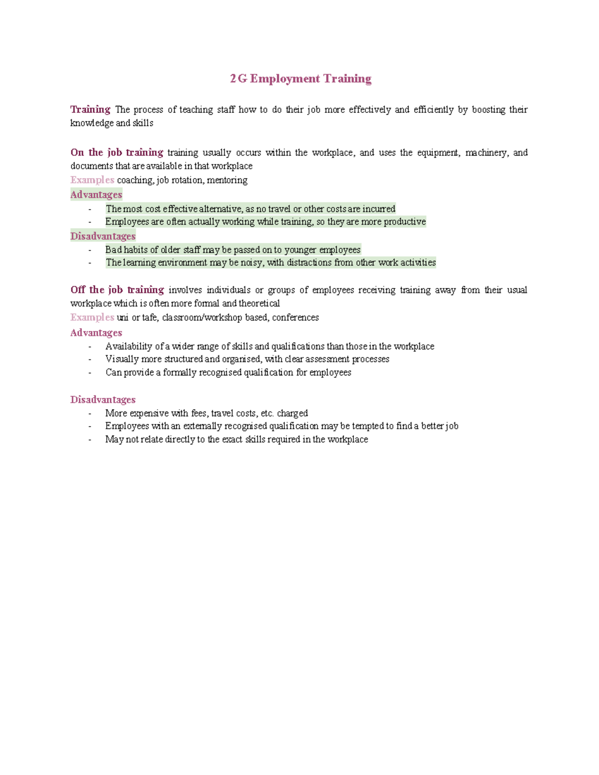 AOS 2 Human Resource Management - Part 2 Summary Notes - Studocu