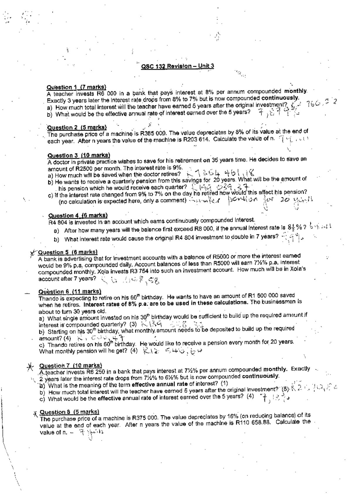 Unit 3 - Final Exam Questions and Practice Problems - Studocu