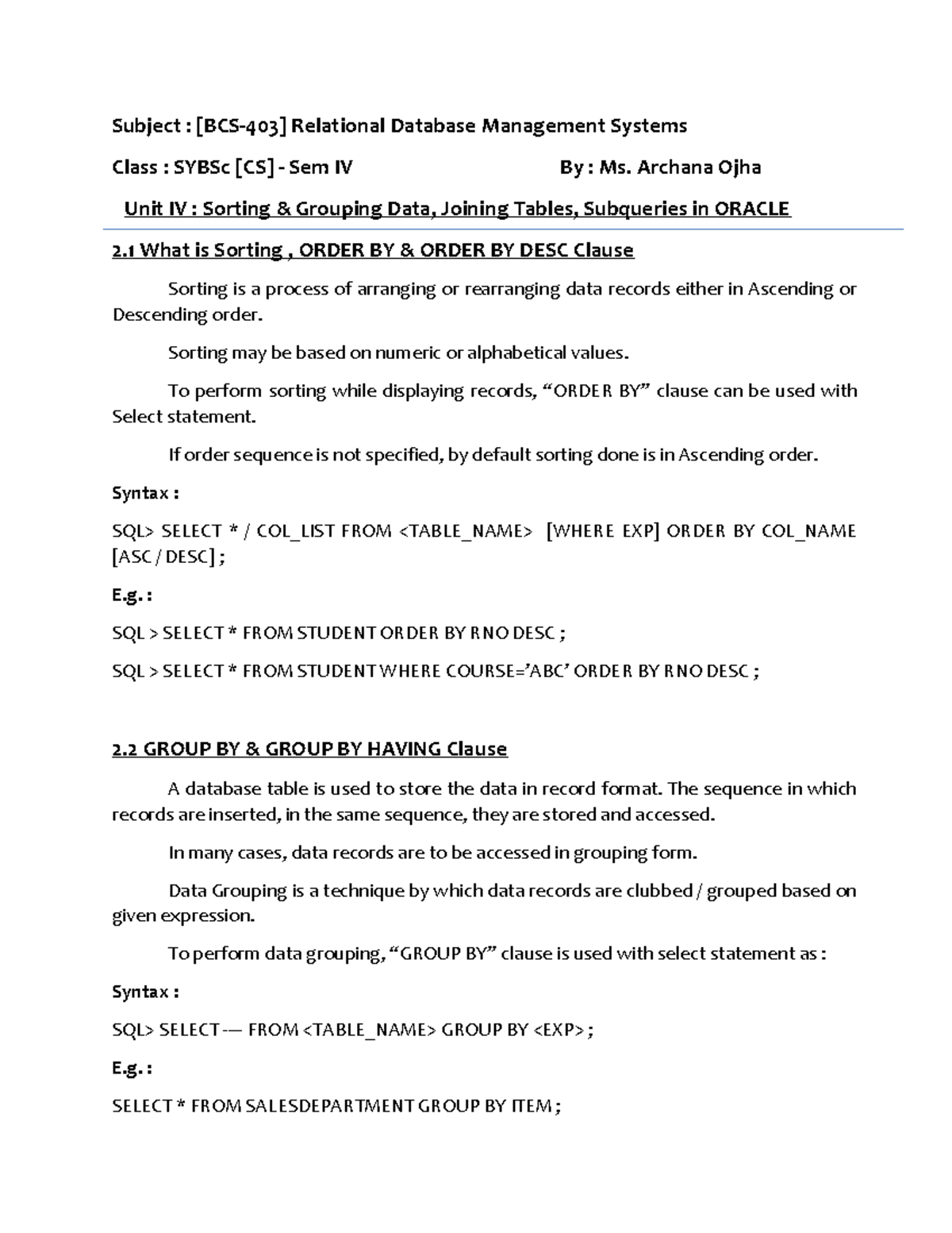 Rdbms Chap 4 PDF - It note are vary helpfull tu learan database. It ...