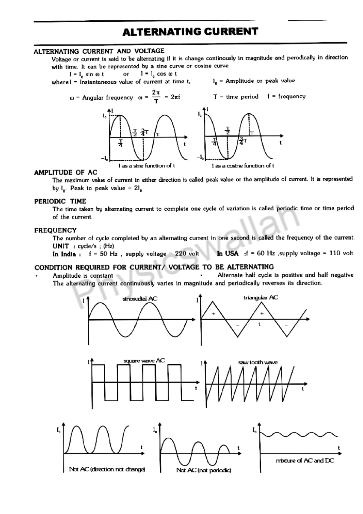 Alternating Current Concepts and Calculations - PHYS 101 - Studocu