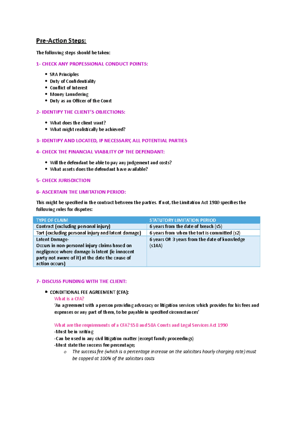 **Civil Dispute Resolution - Unit 1 Overview & Key Pre-Action Steps ...