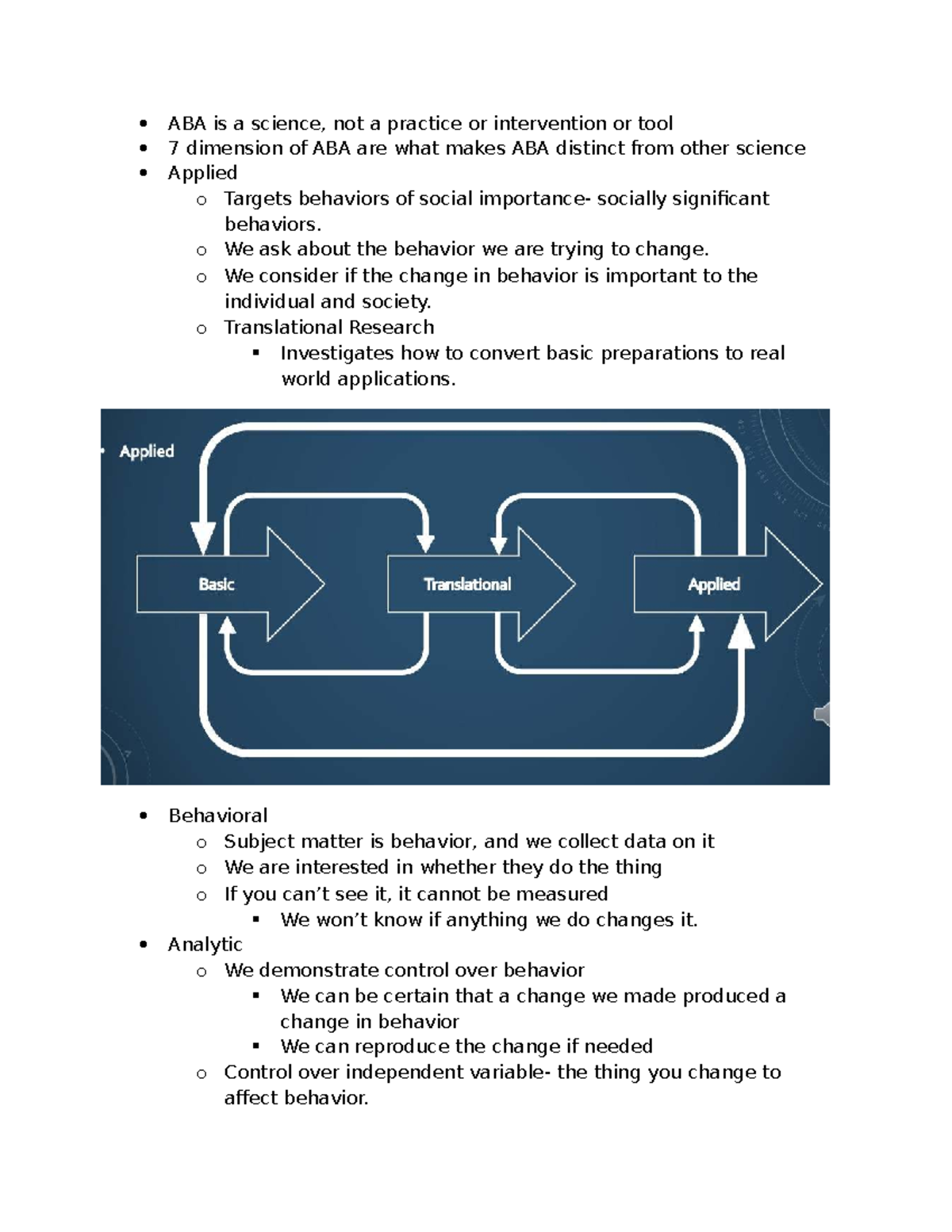 Understanding the 7 Dimensions of ABA: A Scientific Perspective - Studocu