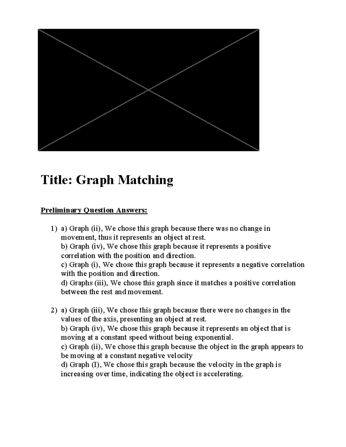 Lab Report 1: Graph Matching - Title: Graph Matching Preliminary ...