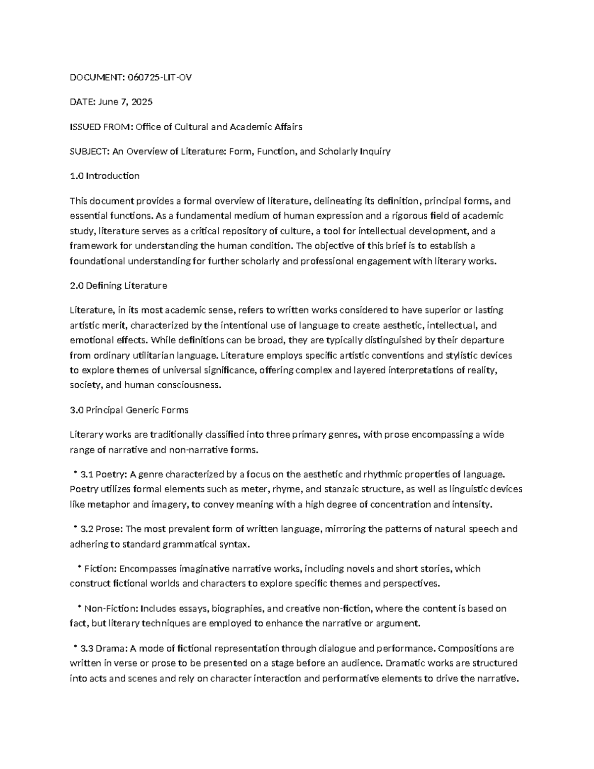 An Overview of Literature: Form, Function, and Inquiry (LIT 101) - Studocu