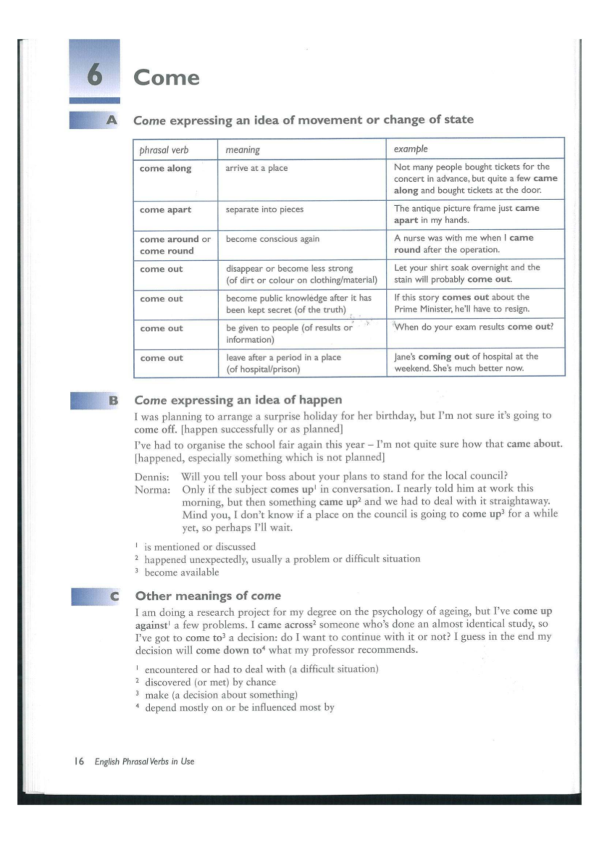 Phrasal Verbs: Come - Meaning, Examples & Usage - Studocu