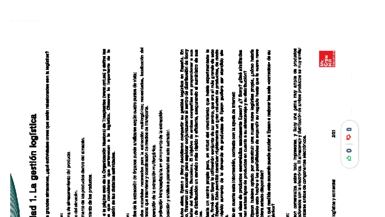 Unidad 1: Solucionario de la Gestión Logística - McGraw Hill - Studocu