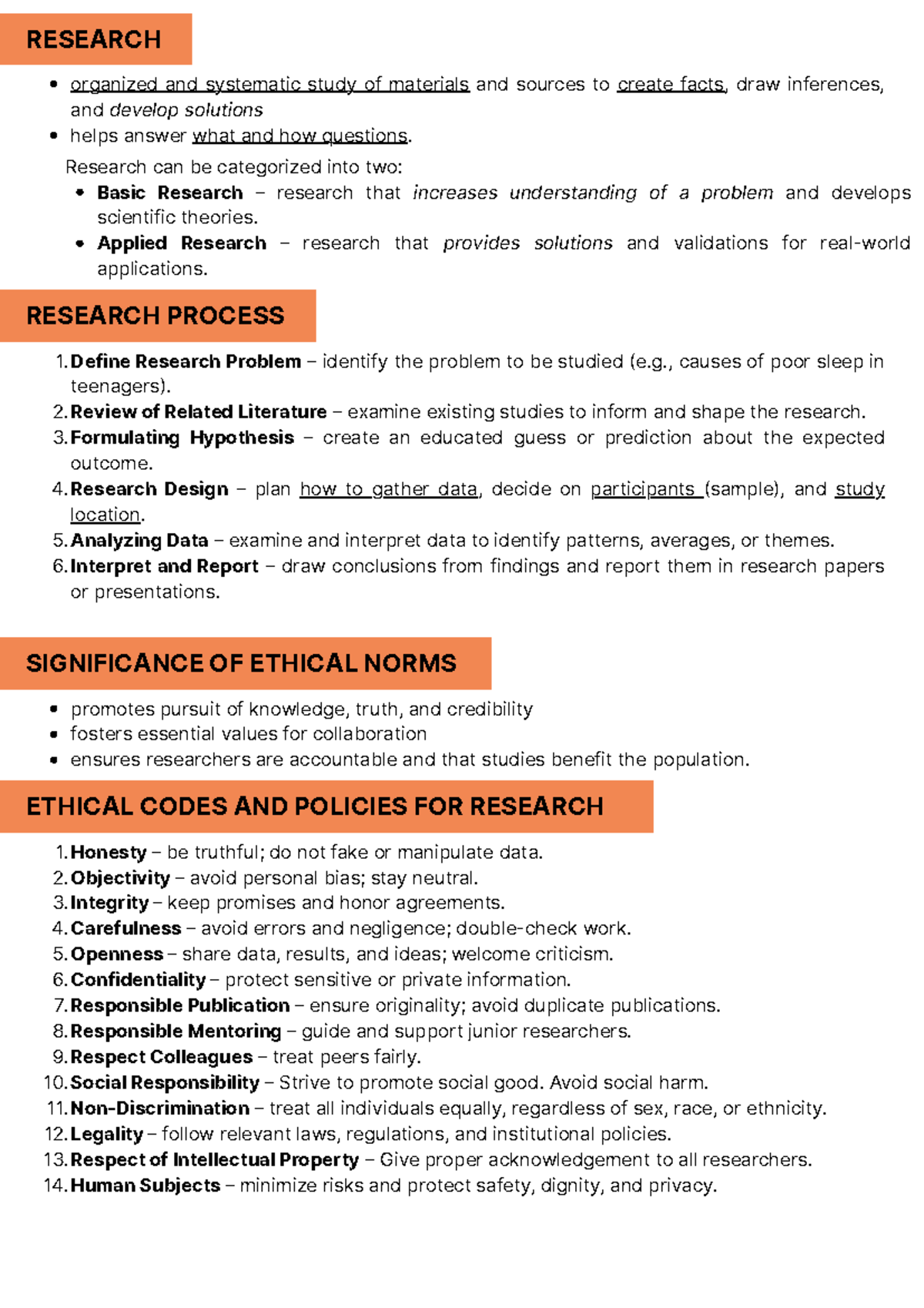 Practical Research: Understanding the Research Process and Ethics - Studocu