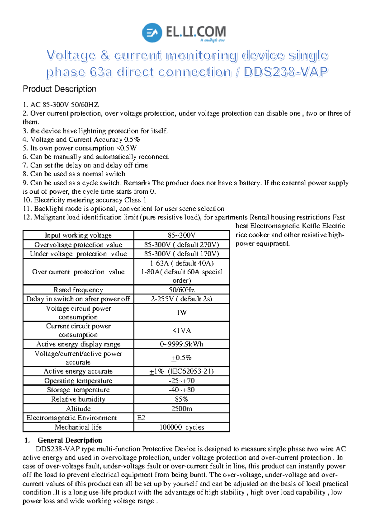 DDS238 VAP Voltage Protector Product Overview and Features - Studocu