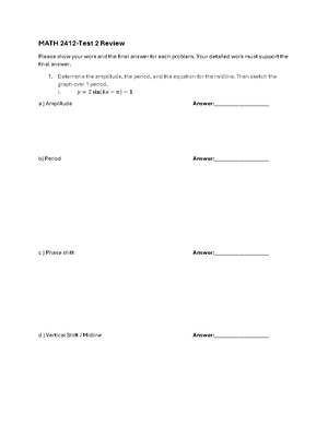 Trigonometric Graphing Concepts: Comprehensive Study Guide for Math 101 ...