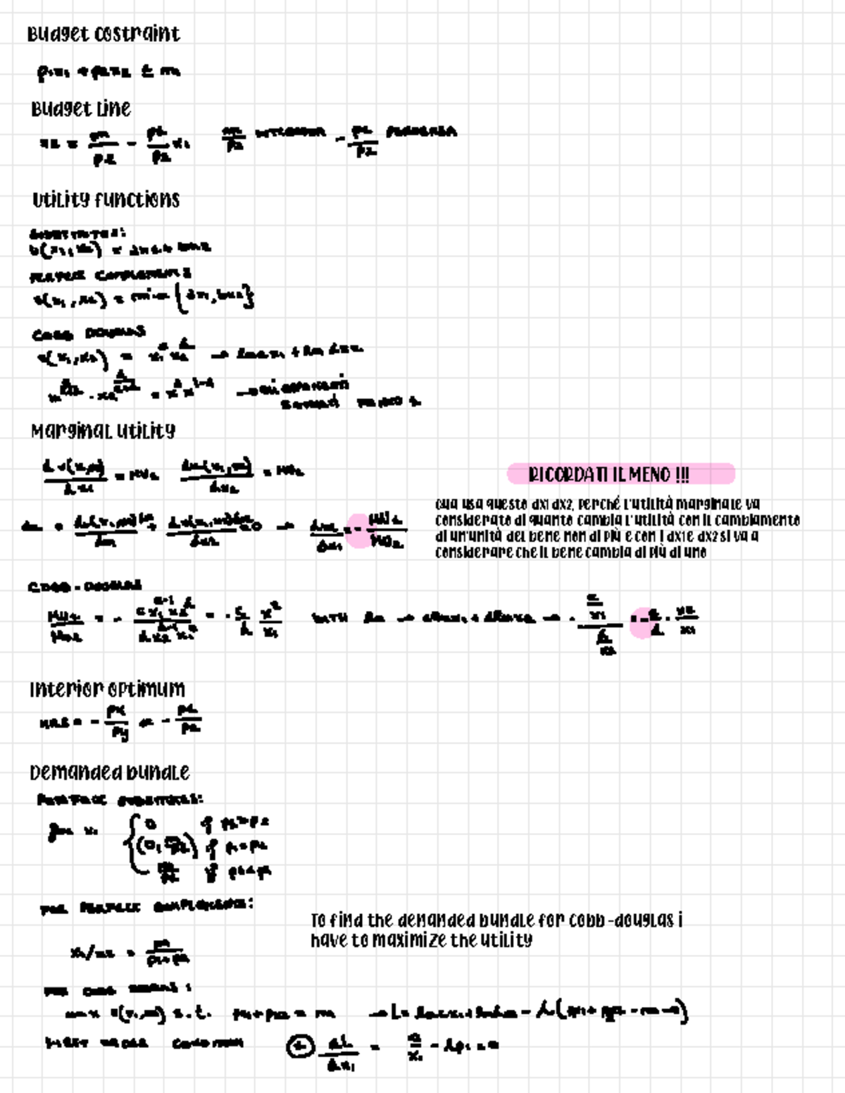 Microeconomics: Budget Constraints and Utility Functions Analysis - Studocu