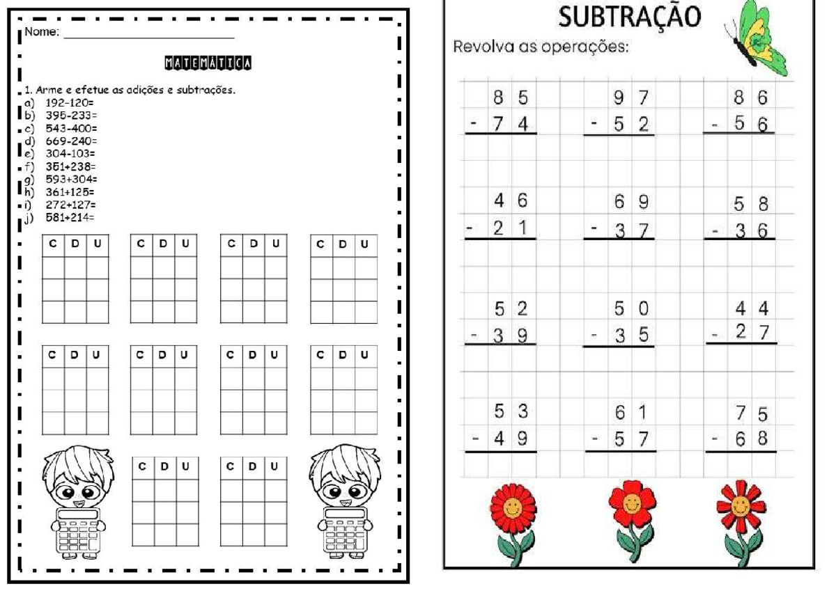 Subtração e Adição: Exercícios de Matemática Básica 1 - Studocu
