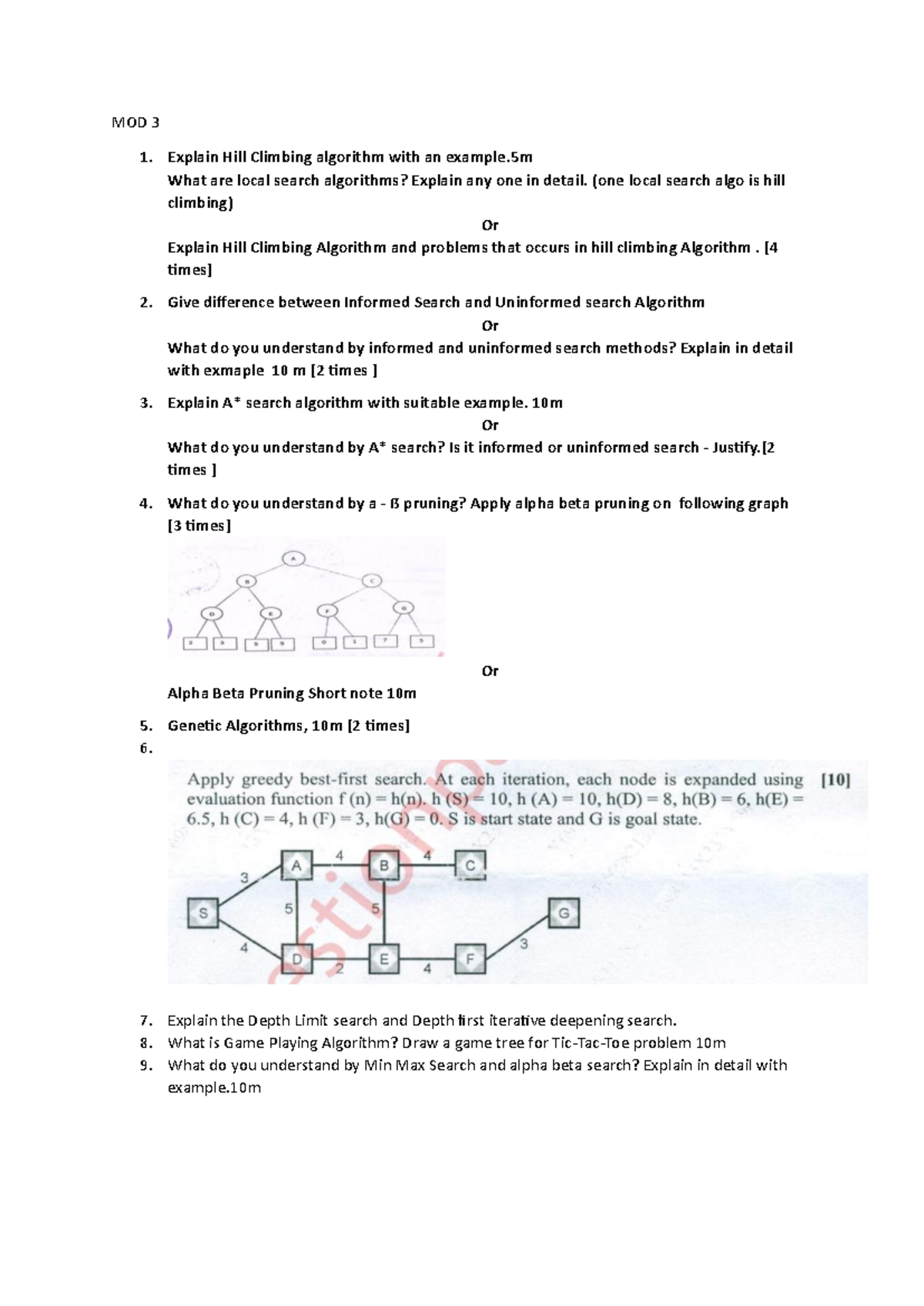 AI Paper Analysis: MOD 3 & 4 - Search Algorithms & Planning Concepts ...