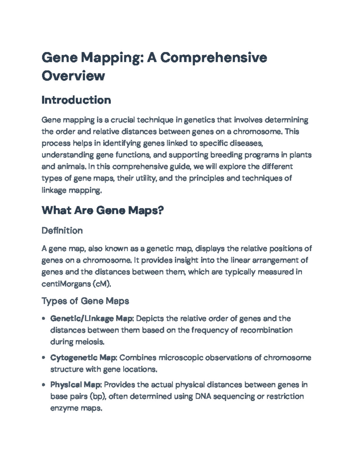 Gene Mapping: Techniques, Applications, and Importance in Genetics ...