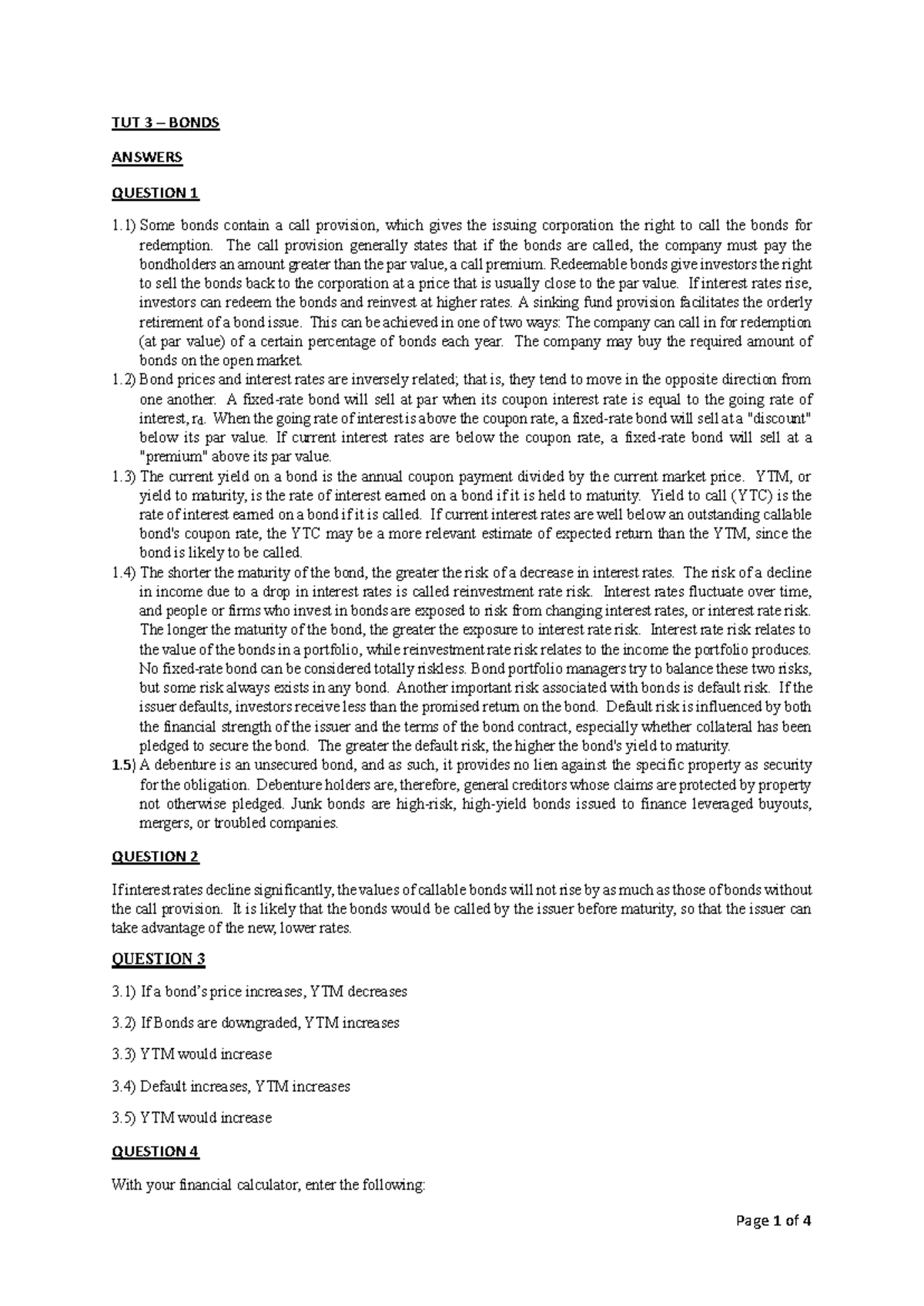 BONDS TUTORIAL TUT 3: Comprehensive Guide to Bond Concepts and YTM ...