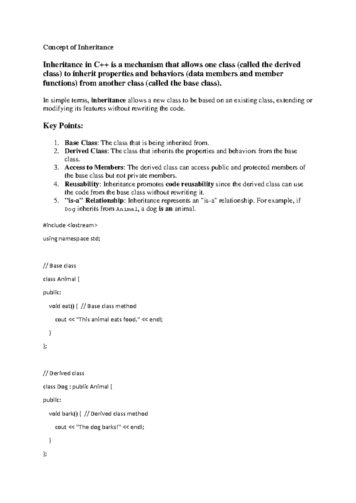 Concept of Inheritance - Concept of Inheritance Inheritance in C++ is a ...
