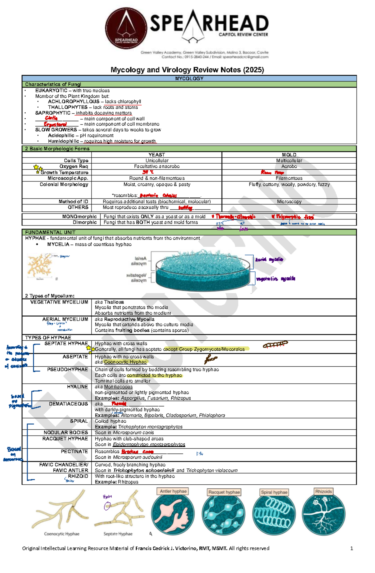 Mycology and Virology Lecture Notes (2025) - Studocu