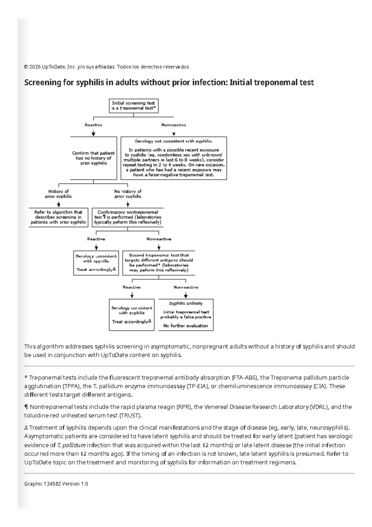 Screening for Syphilis in Adults: Initial Treponemal Test Guide - Studocu