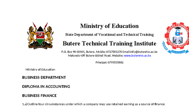 BUS 101: Business Finance Exam Notes and Case Studies - Studocu