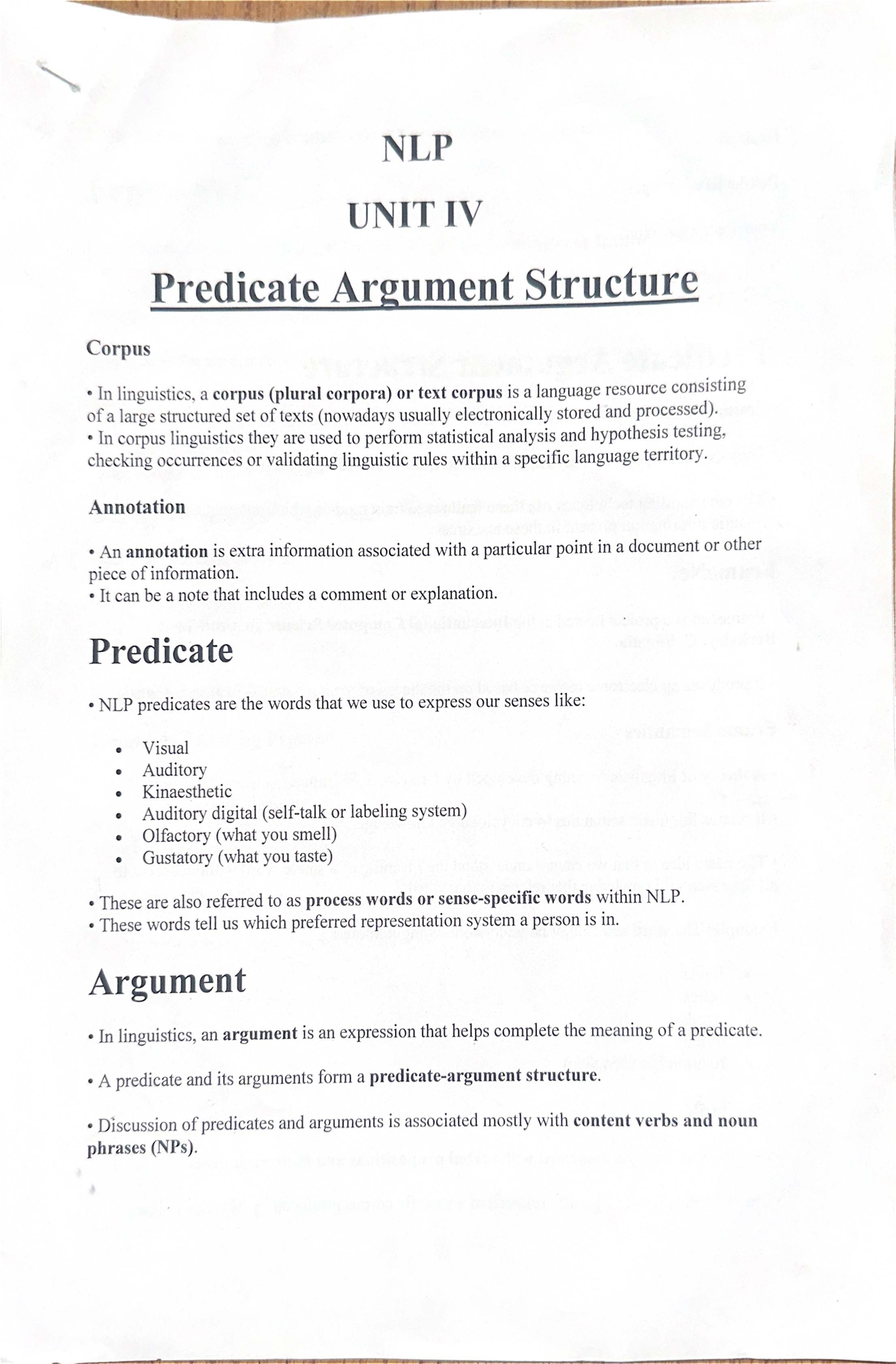 NLP UNIT IV: Understanding Predicate Argument Structure - Studocu