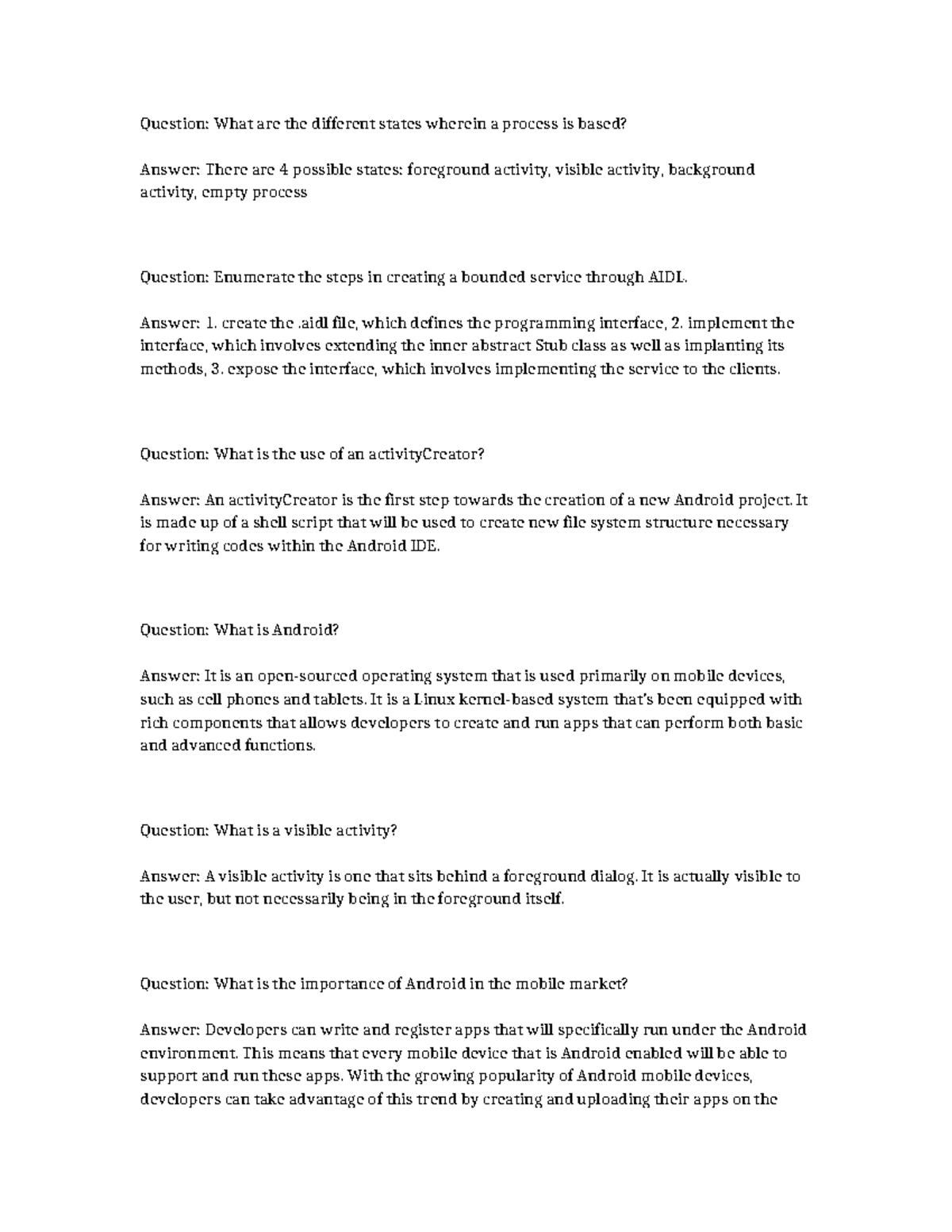 CSE 101: Key Concepts in Android Development and Activity States - Studocu