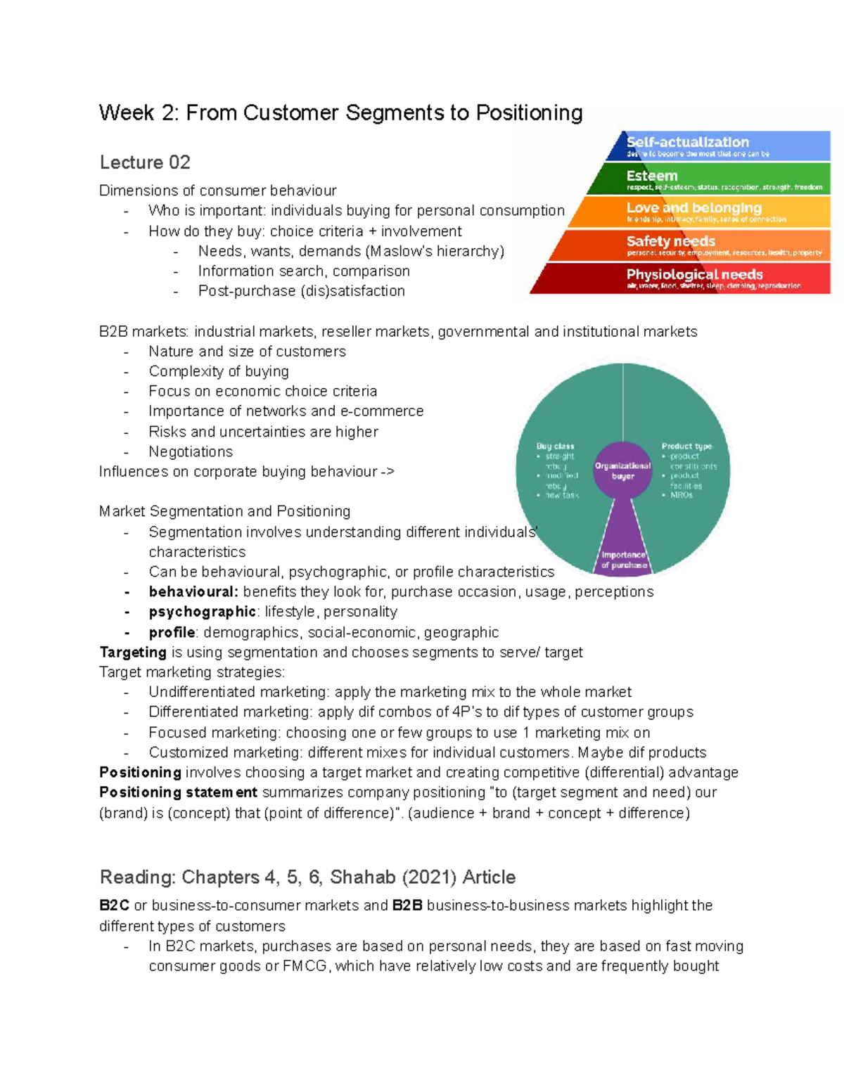 ECB2MKT Week 2: Understanding Consumer Behavior and Market Segmentation ...