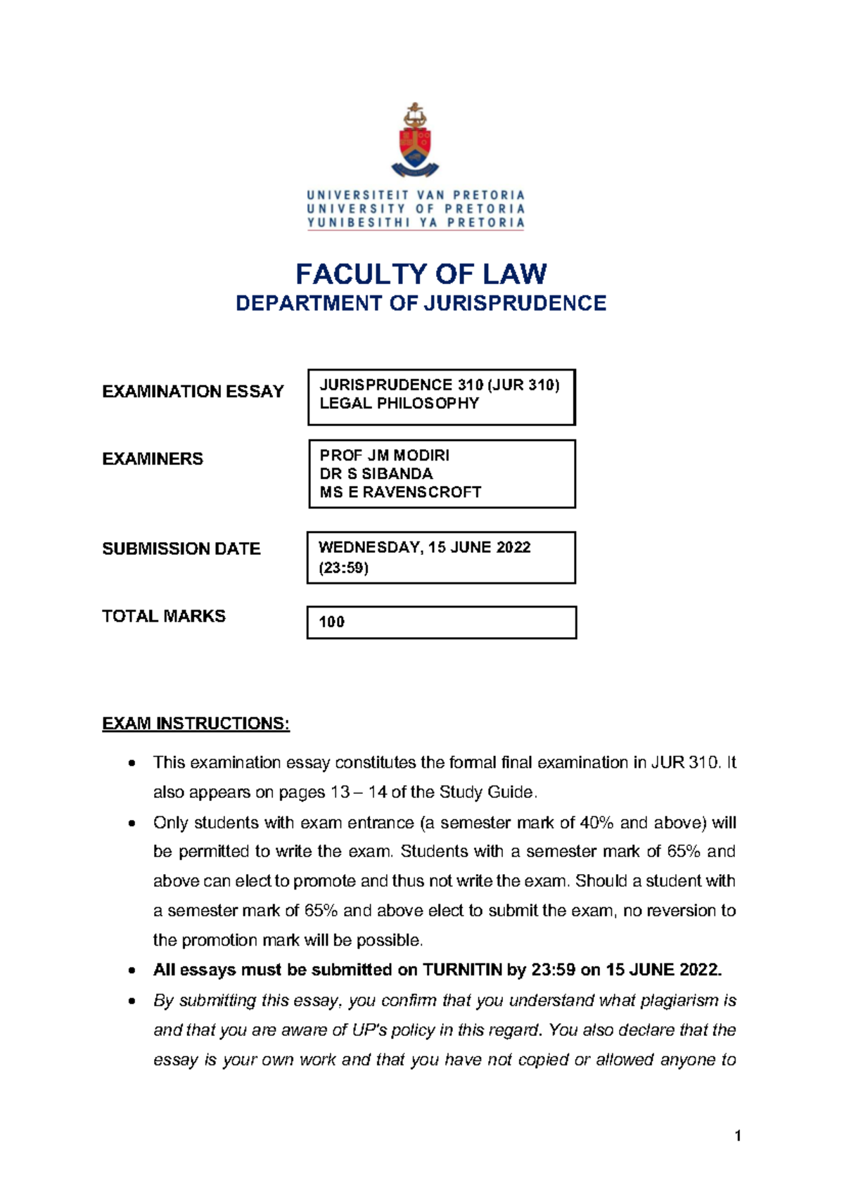 JUR 310 Final Exam Essay: Legal Philosophy Practice Questions - Studocu