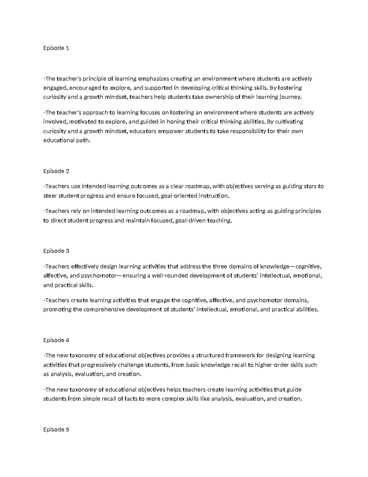 Field Study Episode Answers: In-Depth Learning Strategies - Studocu