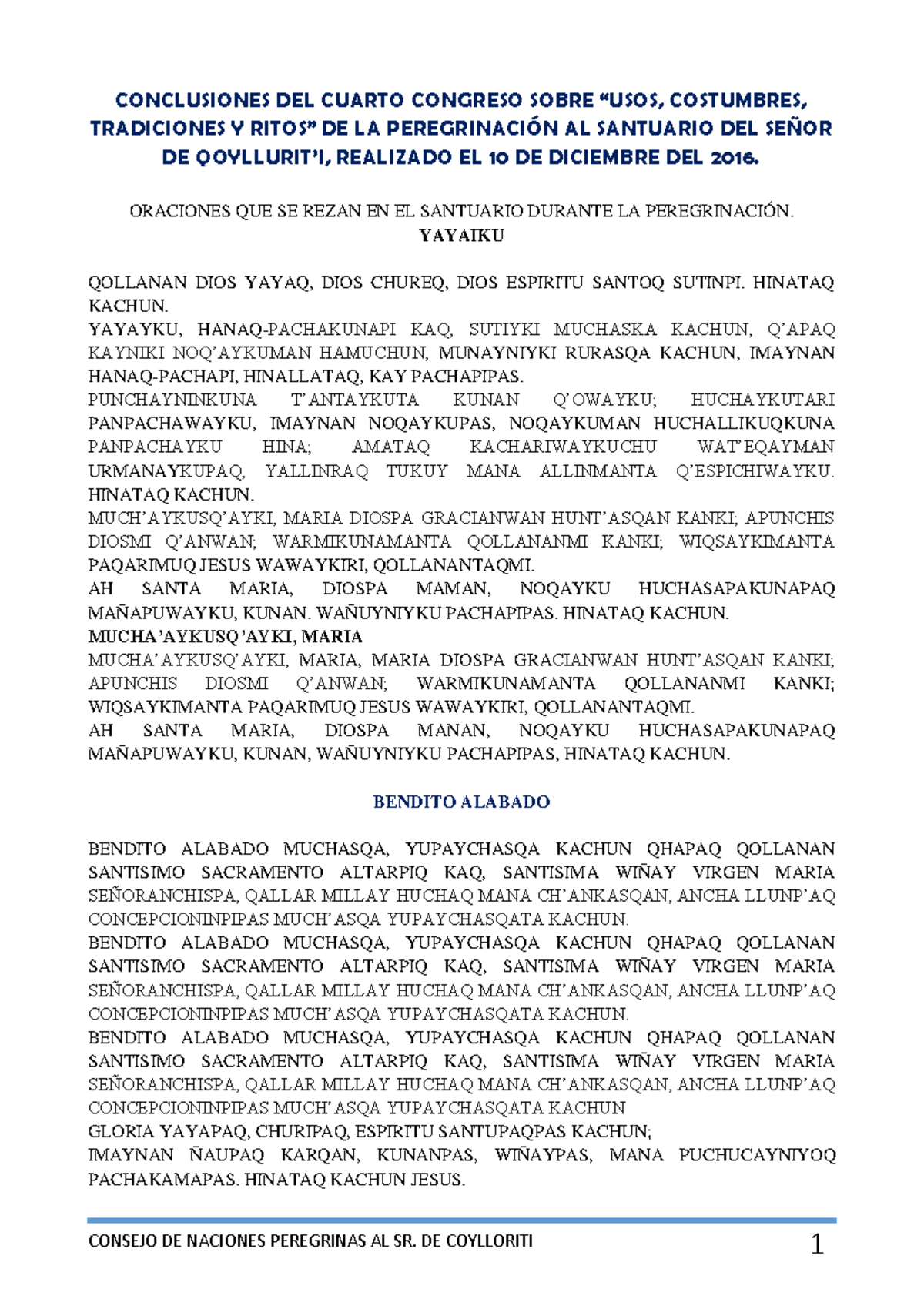 USO-Y- Costumbres y Ritos de la Peregrinación al Santuario de Qoyllurit - Document Preview
