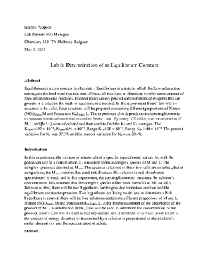 Boyle's Law lab report - Gianna Puopolo Lab Partner: Nilla Chemistry ...
