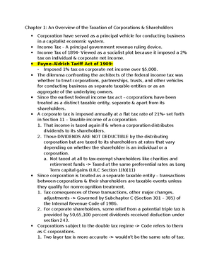 TAX 9866 - Baruch College - Corporate Taxation I - Studocu
