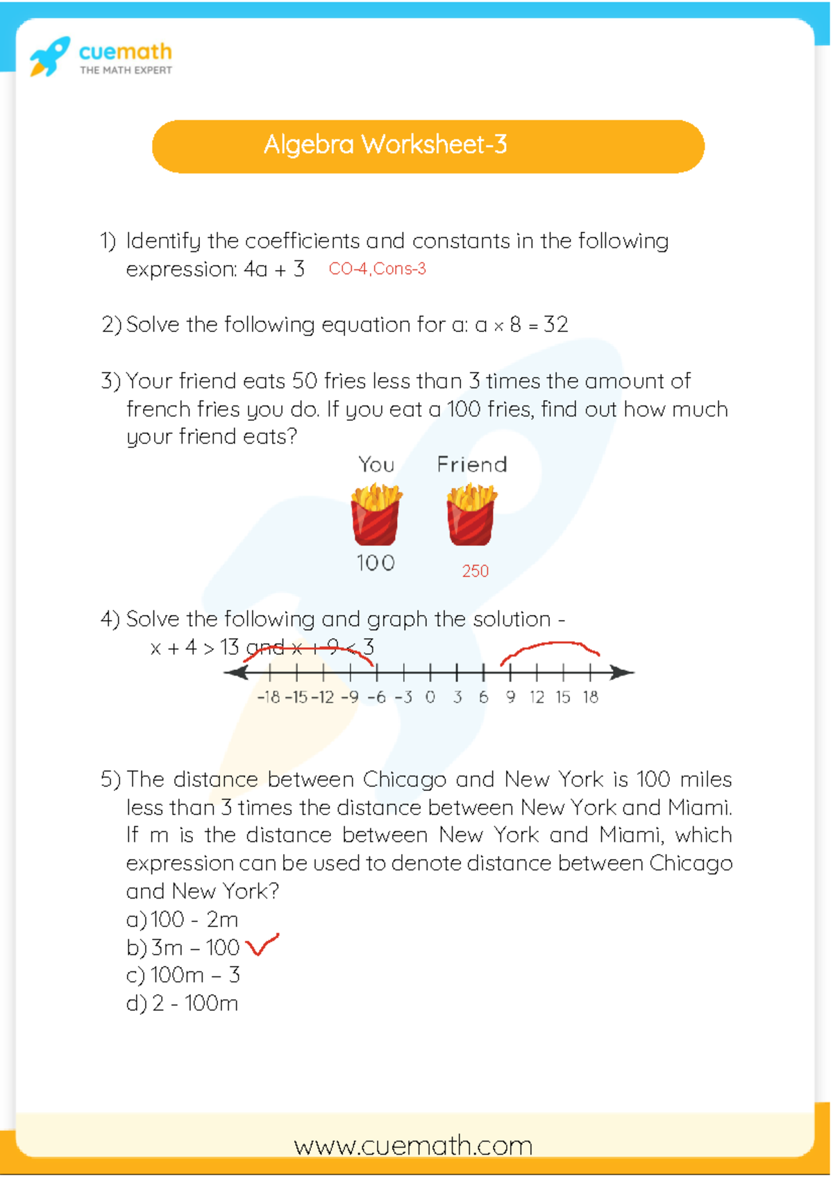 Algebra Worksheet 3 - CO-4 Concepts and Problems - Studocu