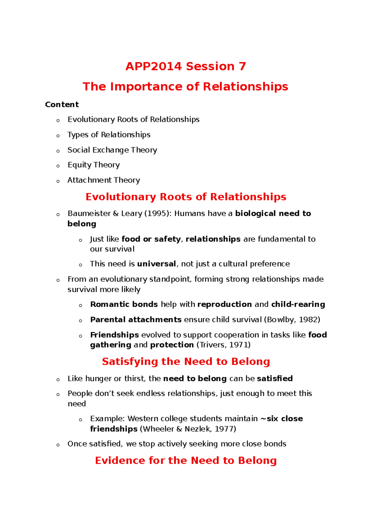 Exploring Relationships: Attachment & Gender Identity - APP2014 - Studocu