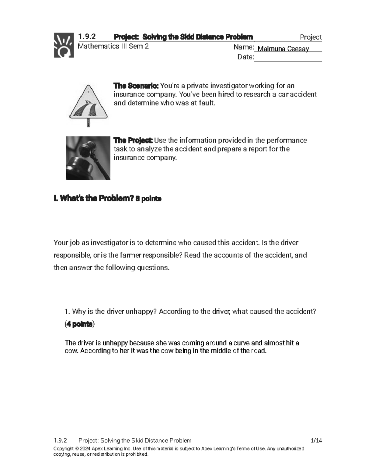 MAT 3.2 Project: Analyzing the Skid Distance and Accident ...