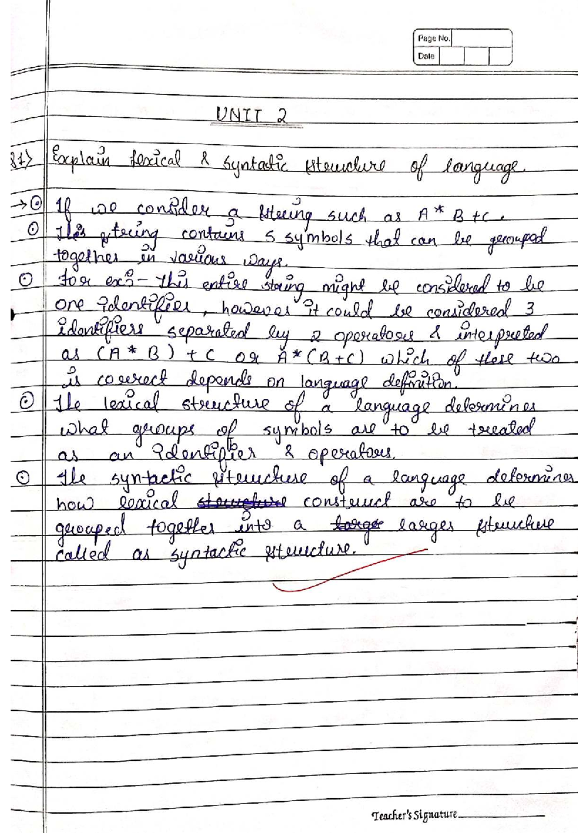 CC Assignment - Lecture Notes on Lexical and Syntactic Structures - Studocu