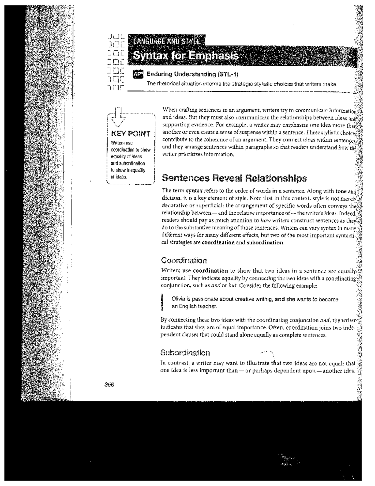 AP Language and Style: Syntax for Emphasis (Pgs. 356-362) - Studocu