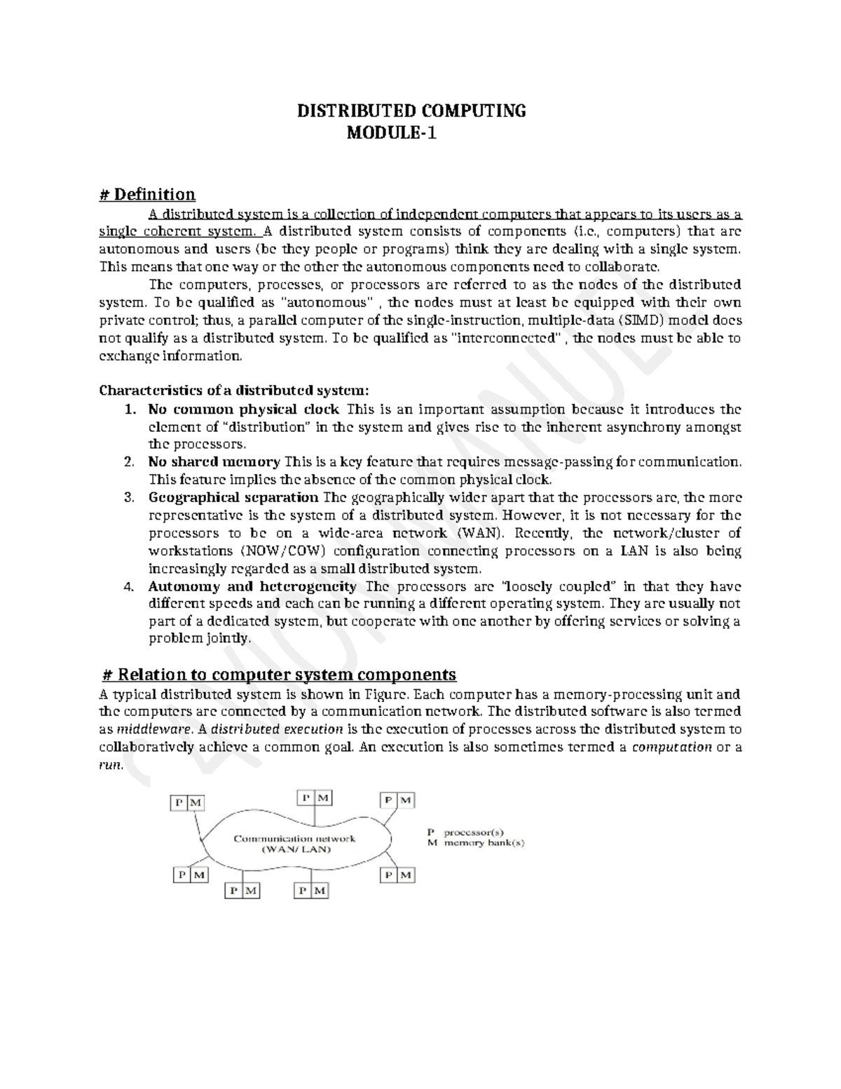 DC M1 - Distributed Computing Overview and Key Concepts - Studocu