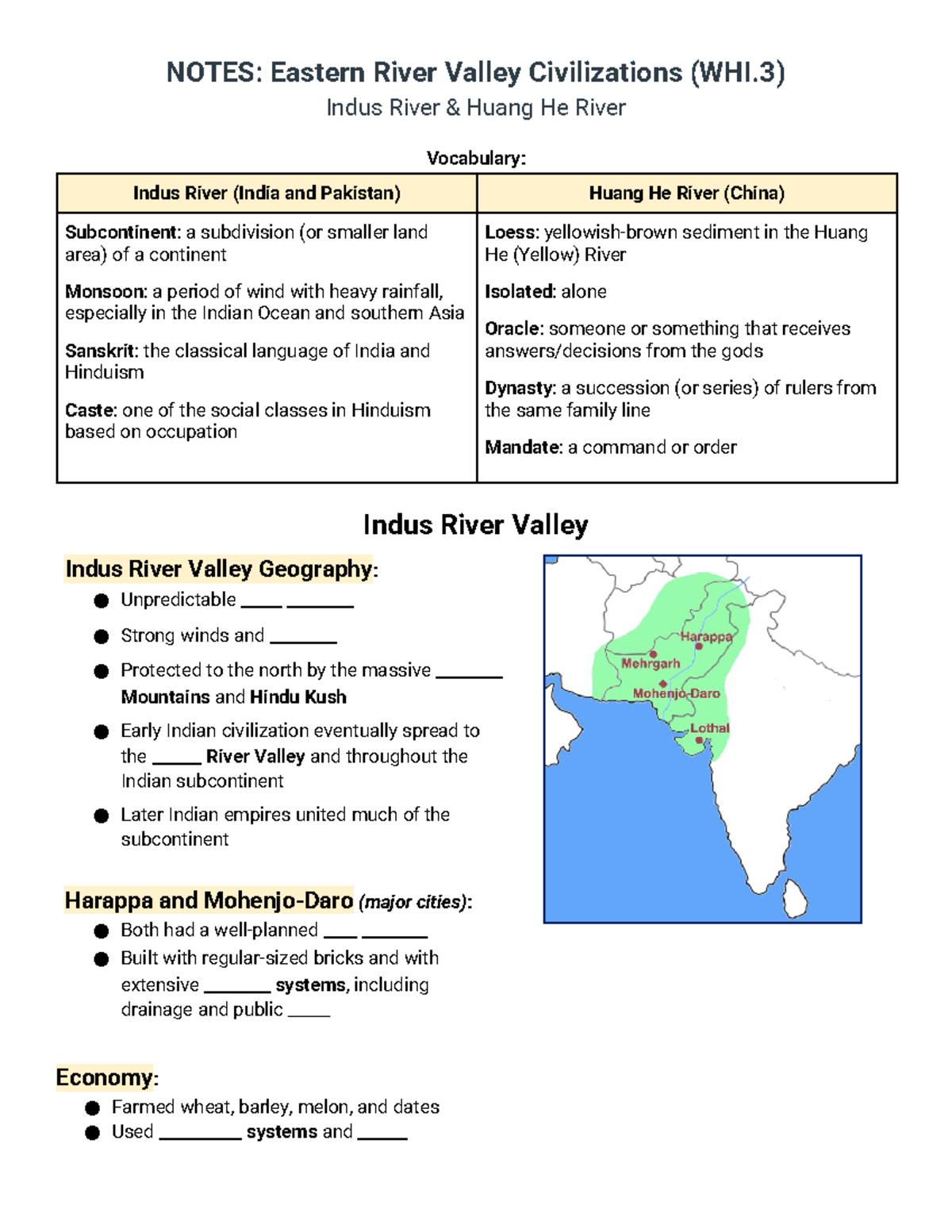 Eastern River Valley Civilizations Study Notes (WHI.3) - Studocu