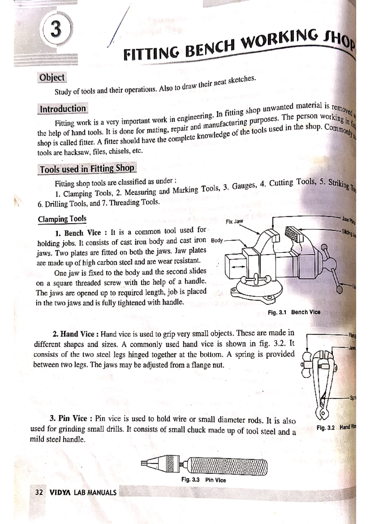 Fitting Shop Practical Tools & Techniques - B.Tech Sem 1 - Studocu