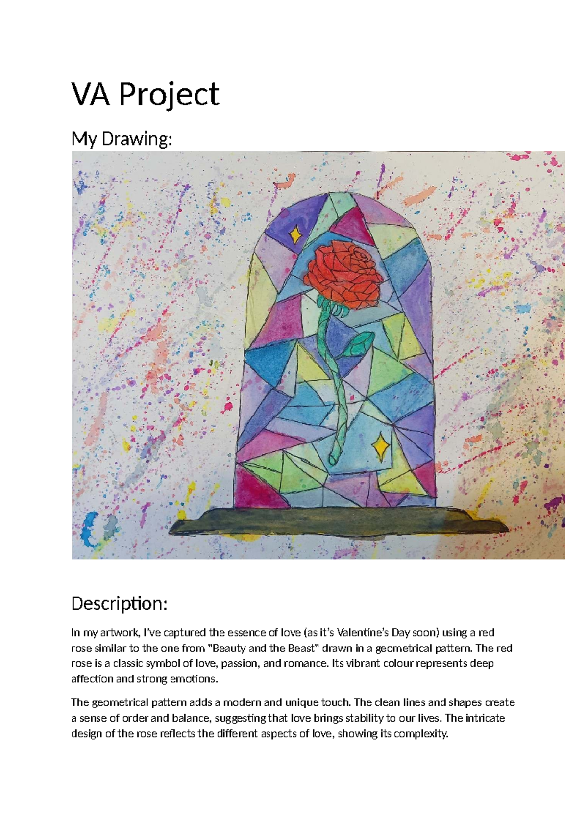 VA Project: My Drawing on Love and Geometry in Art - Studocu