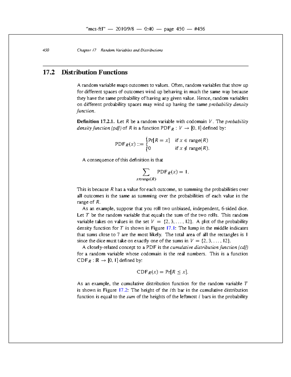 Mathematics for Computer Science-92: Ch. 17 Random Variables ...