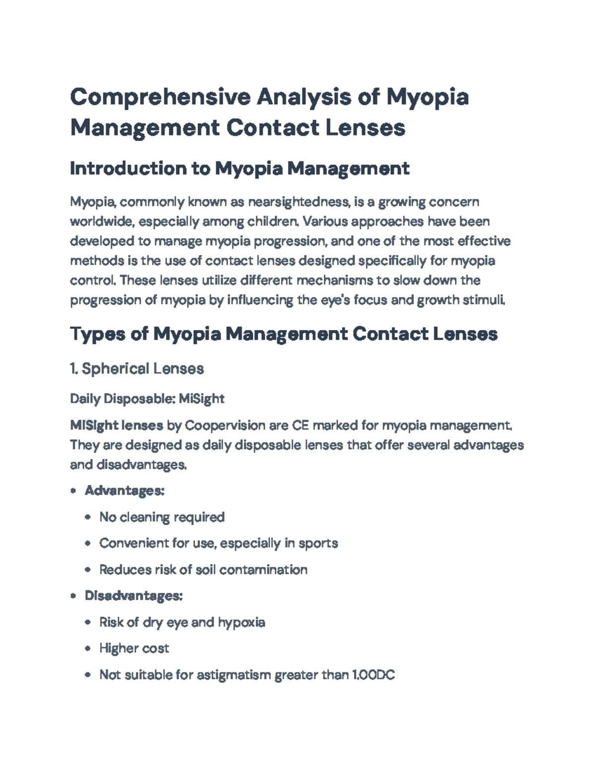 Myopia Management: Contact Lens Options & Clinical Insights (Opt 101 ...