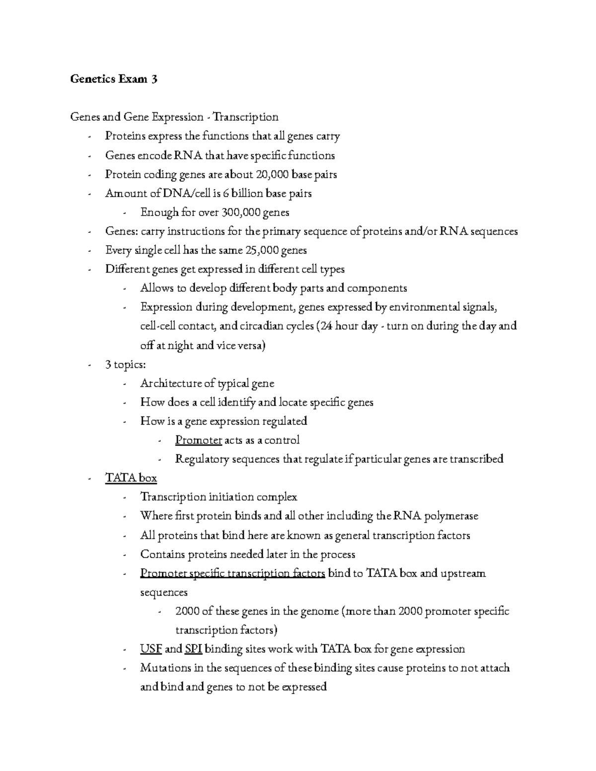 Genetics Exam 3: Insights into Gene Expression and Regulation - Studocu
