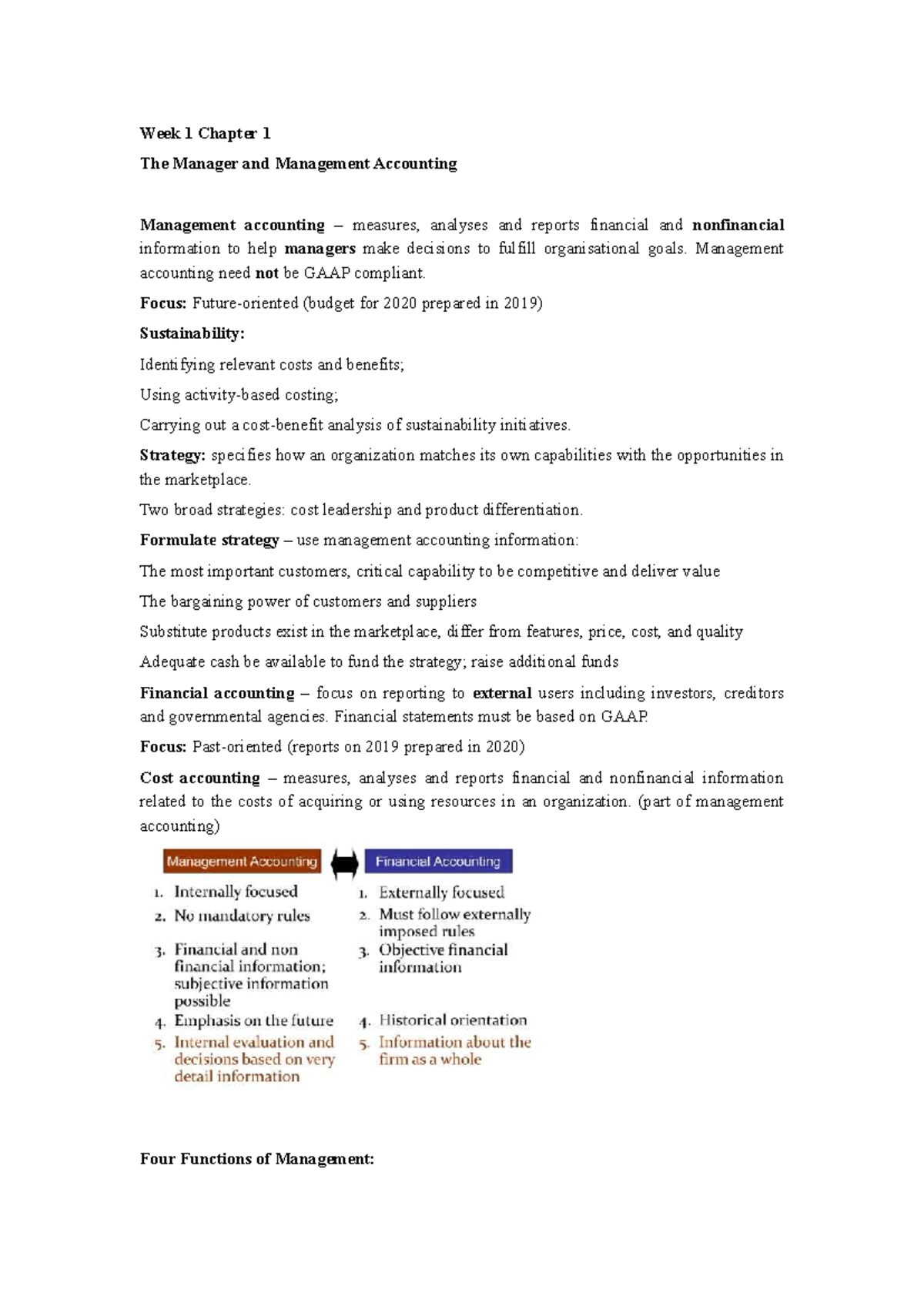 Week 1 Chapter 1: Understanding Management Accounting Principles - Studocu